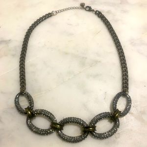 Ann Taylor Loft anthracite & bronze chain necklace